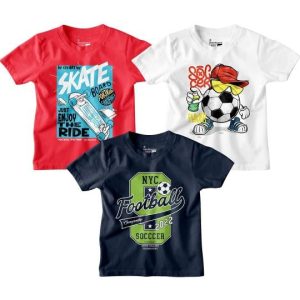 Bon Organik Boy's Cartoon Regular Fit T-Shirt