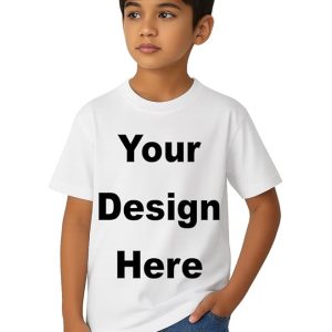 Anarva Kids customised Tshirt Image Logo Printing Personalized Design Cartoon T-Shirt | 100% Cotton Plain Half Sleeve Round Neck Tee for Boys & Girls
