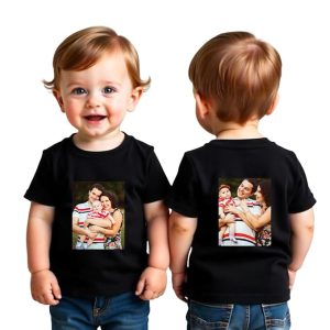 Personalized T-Shirt for Kids, 100% Cotton Customized Baby Single and Twins Toddler T-Shirt with Photo Print & Text Print, Custom Gift for Birthdays, Baby Showers, Boys & Girls